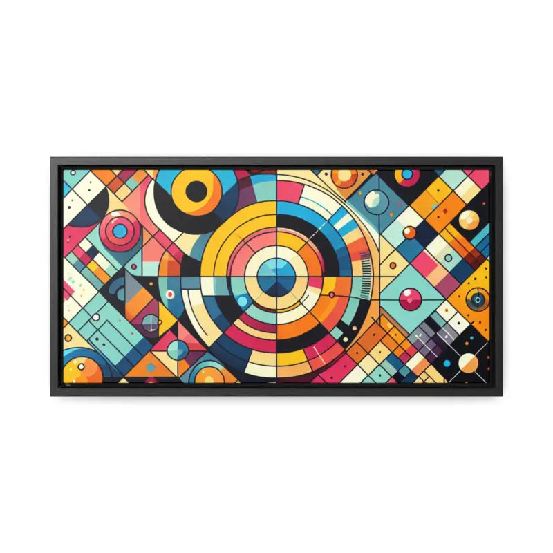 Modern Geometric Gallery Canvas Wraps for Chic Living Spaces - 20″ x 10″ / Black / Premium (1.25″)