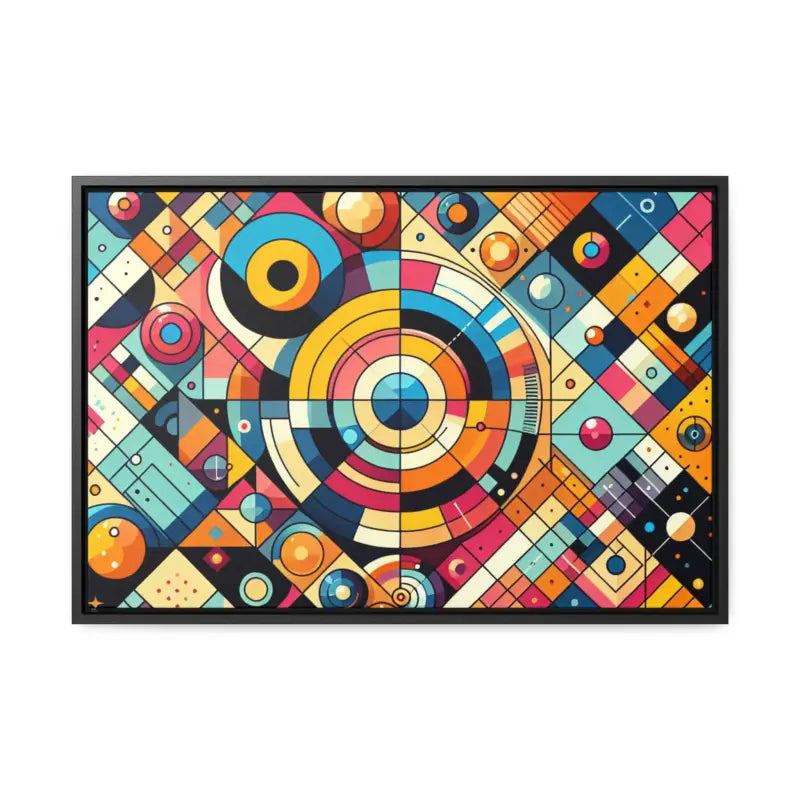 Modern Geometric Gallery Canvas Wraps for Chic Living Spaces - 24″ x 16″ / Black / Premium (1.25″)