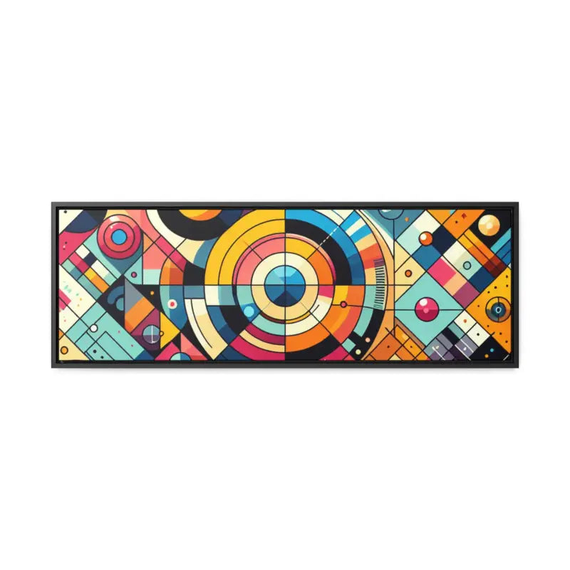 Modern Geometric Gallery Canvas Wraps for Chic Living Spaces - 36″ x 12″ / Black / Premium (1.25″)