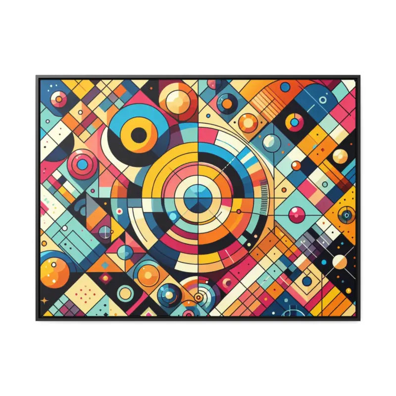 Modern Geometric Gallery Canvas Wraps for Chic Living Spaces - 40″ x 30″ / Black / Premium (1.25″)