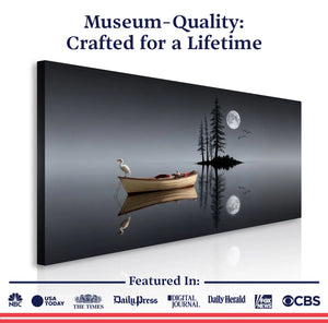 Night Lake Wall Art – Moonlit Canvas Decor - Dipaliz - Prints