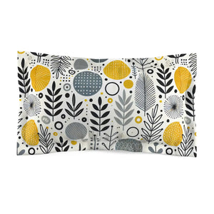 Modern Floral Microfiber Pillow Sham - Grey - Dipaliz - Pillowcases & Shams