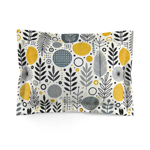 Modern Floral Microfiber Pillow Sham - Grey - Dipaliz - Pillowcases & Shams