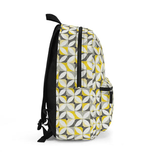 Grey Geometric Backpack - Functional Travel Bag - Dipaliz - Backpacks