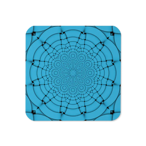 Blue Cork Coaster - Heat Resistant Geometric Pattern - Dipaliz - Coasters