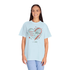 Relaxed Heart Floral Tee - Mom Established 2026 - Dipaliz - T-shirts - m