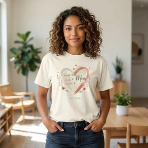 Relaxed Heart Floral Tee - Mom Established 2026 - Dipaliz - T-shirts - m