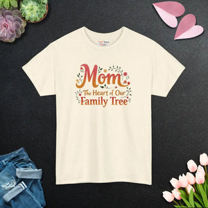 Mom Family Tree Heavy Cotton Tee - Unisex Comfort - Dipaliz - Natural / s - T-shirts