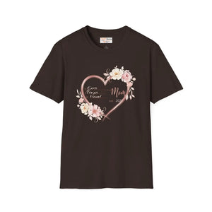 Custom Personalized Mom Heart Floral Tee Cotton - Dipaliz - T-shirts - m