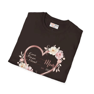 Custom Personalized Mom Heart Floral Tee Cotton - Dipaliz - T-shirts - m