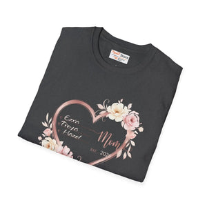 Custom Personalized Mom Heart Floral Tee Cotton - Dipaliz - T-shirts - m