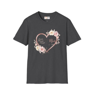 Custom Personalized Mom Heart Floral Tee Cotton - Dipaliz - T-shirts - m