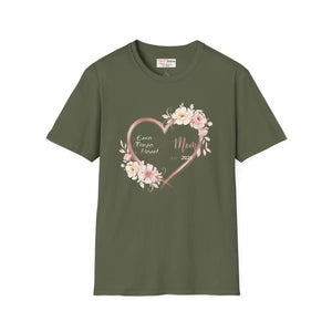 Custom Personalized Mom Heart Floral Tee Cotton - Dipaliz - T-shirts - m