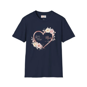 Custom Personalized Mom Heart Floral Tee Cotton - Dipaliz - T-shirts - m