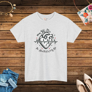 Mom Heartbeat Unisex Heavy Cotton Tee - Dipaliz - T-shirts - s