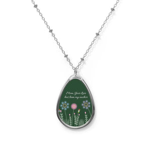 Elegant Wildflower Oval Necklace - Durable Zinc Alloy - Dipaliz - Necklaces