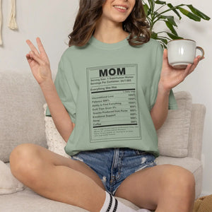Mom Nutrition Facts T-shirt, Funny Mother’s Day Gift Tee - T-shirts
