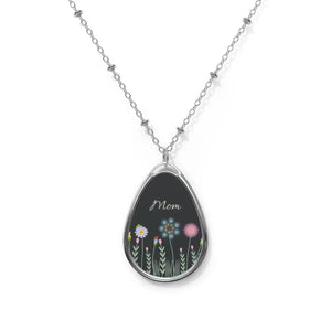 Wildflower Oval Necklace Zinc Alloy Eco Friendly - Dipaliz - Necklaces