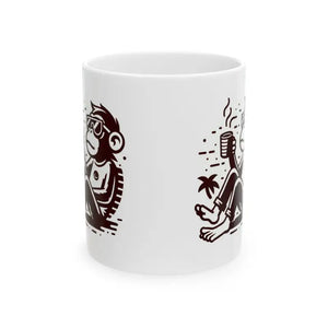 Monkey Coffee Bliss Mug - Vibrant Ceramic Art - Dipaliz - Mugs