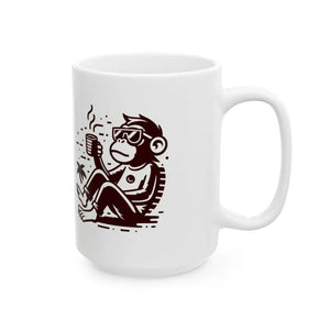 Monkey Coffee Bliss Mug - Vibrant Ceramic Art - Dipaliz - Mugs