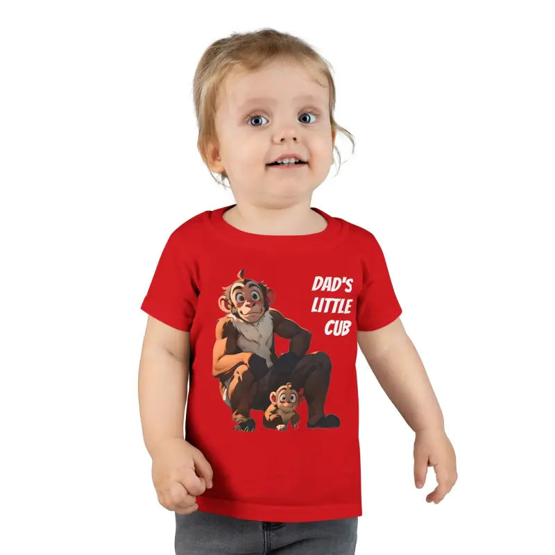 Monkey Dad & Cub Classic Fit Toddler T-shirt Fun - Red / 4t Kids Clothes