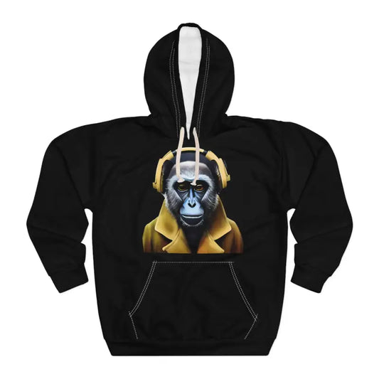 Monkey Headphones Aop Unisex Pullover Hoodie - s All Over Prints