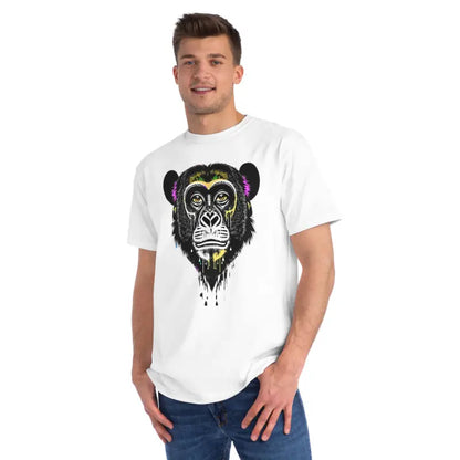 Monkey with Paint Organic Unisex Classic T-shirt - White / s