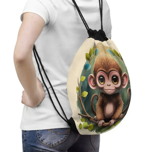 Cute Monkey Outdoor Drawstring Bag for Active Women - Dipaliz - one Size - Backpacks