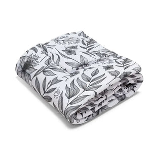 Floral Arctic Fleece Blanket - Elegant Monochrome Warmth - Dipaliz - Blankets