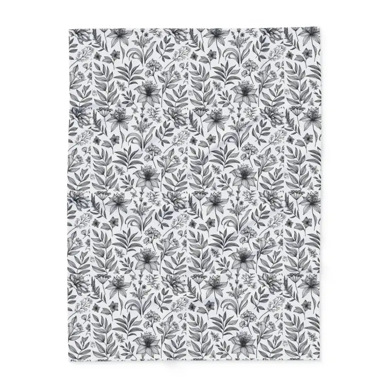 Cozy Up with a Monochrome Floral Arctic Fleece Blanket - Home Decor