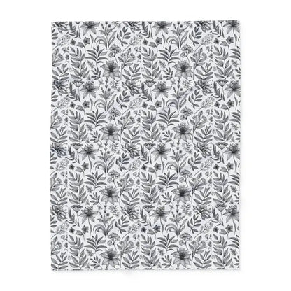 Cozy Up with a Monochrome Floral Arctic Fleece Blanket - Home Decor