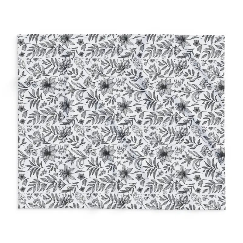 Cozy Up with a Monochrome Floral Arctic Fleece Blanket - Home Decor