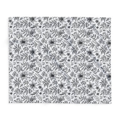 Cozy Up with a Monochrome Floral Arctic Fleece Blanket - Home Decor