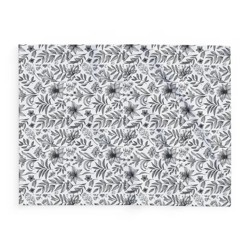 Cozy Up with a Monochrome Floral Arctic Fleece Blanket - Home Decor