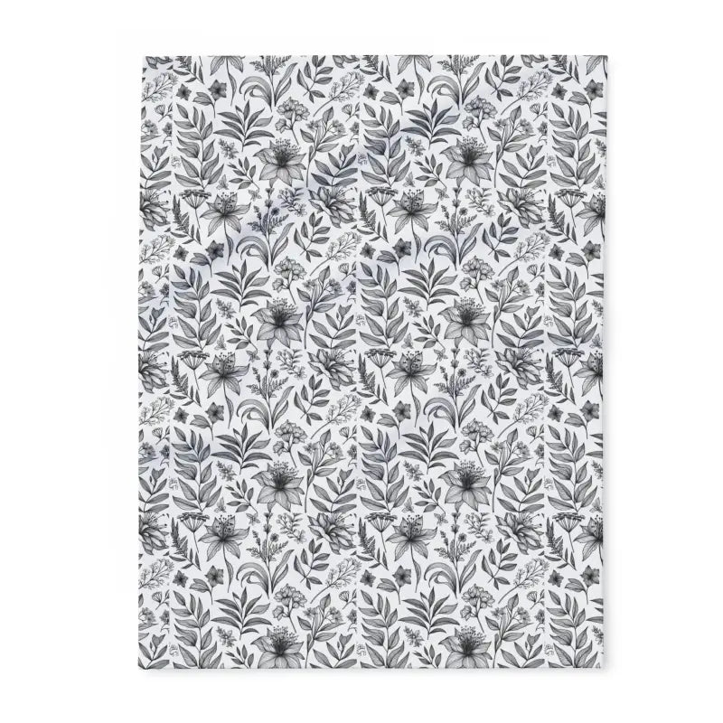 Cozy Up with a Monochrome Floral Arctic Fleece Blanket - Home Decor