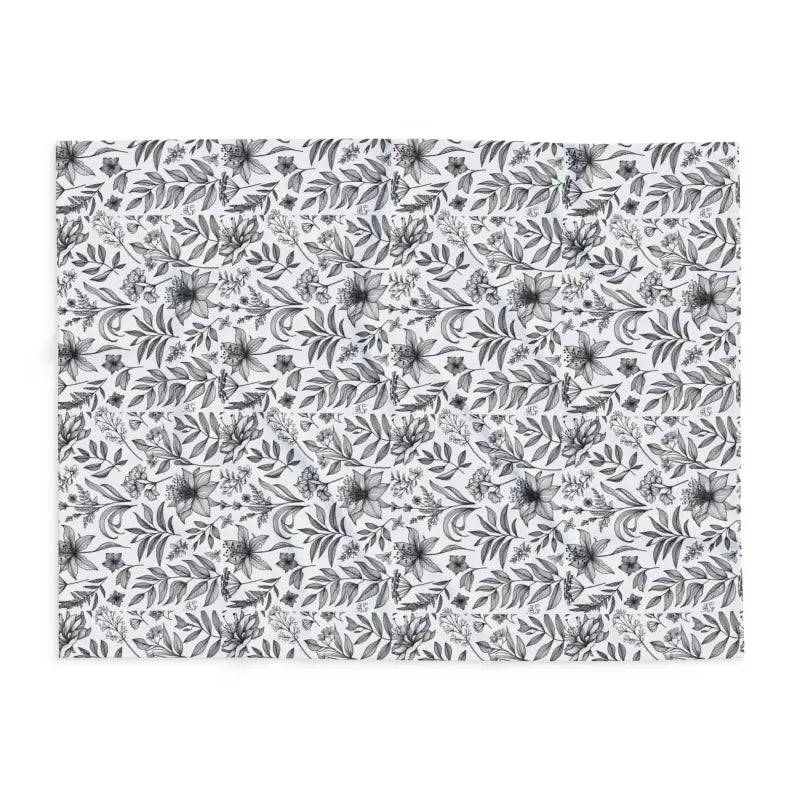 Cozy Up with a Monochrome Floral Arctic Fleece Blanket - Home Decor