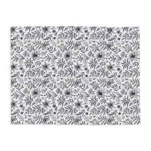 Floral Arctic Fleece Blanket - Elegant Monochrome Warmth - Dipaliz - Blankets
