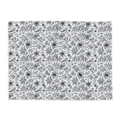 Cozy Up with a Monochrome Floral Arctic Fleece Blanket - Home Decor