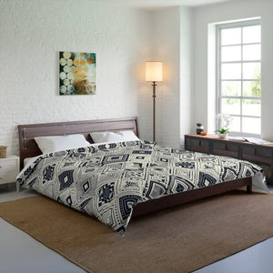 Monochrome Geometric Comforter - Cozy One-sided Print - Dipaliz - 104’’ × 88’’ - Quilts & Comforters