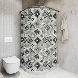 Monochrome Geometric Shower Curtain - Bold Bathroom Decor - Dipaliz - 71’’ × 74’’ - Home