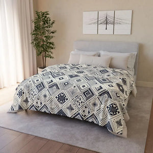 Soft Polyester Blanket - Monochrome Geometric Pattern - Dipaliz - 60’’ × 80’’ - Blankets