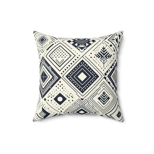 Monochrome Geometric Polyester Pillow – Square - Dipaliz - Throw Pillows
