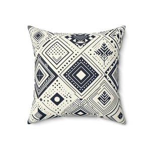 Monochrome Geometric Polyester Pillow – Square - Dipaliz - Throw Pillows