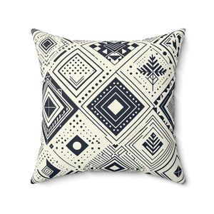 Monochrome Geometric Polyester Pillow – Square - Dipaliz - Throw Pillows