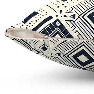 Monochrome Geometric Polyester Pillow – Square - Dipaliz - Throw Pillows
