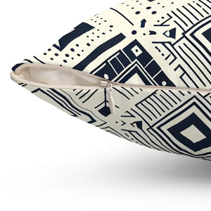 Monochrome Geometric Polyester Pillow – Square - Dipaliz - Throw Pillows