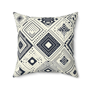 Monochrome Geometric Polyester Pillow – Square - Dipaliz - Throw Pillows