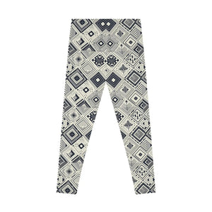 Monochrome Geometric Stretchy Leggings - Active Wear - Dipaliz