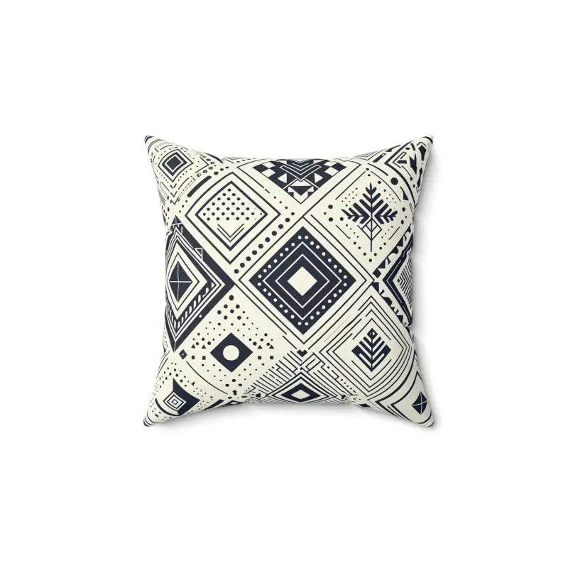 Transform your Space: Monochrome Geometric Polyester Pillow - 14’’ × Home Decor