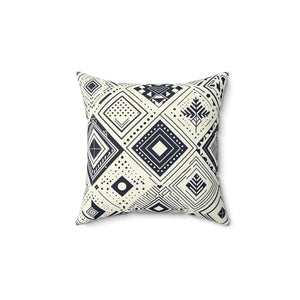 Monochrome Geometric Polyester Pillow - Square Spun Design - Dipaliz - 14’’ × - Throw Pillows